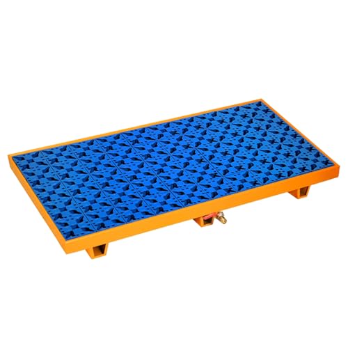 Générique Bac de rétention Robuste avec Orifice de Drainage, Plateau de Stockage Industriel étanche pour seaux d'huile et de Peinture, Solution pour Garage et entrepôt, Jaune/Bleu, 125 x 65 x 15 cm