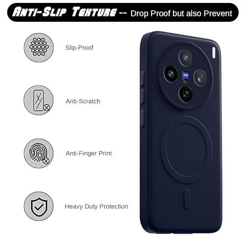 Image of Back Cover Vivo X200T 5G /X200s 5G | MagFit Ring Design (Non-Magnetic) | Shockproof Case | Anti-Slip Grip | Raised Camera Edges | Slim Protective Case for Vivo X200T 5G / X200s 5G (Steel Blue)