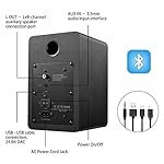 SW208 3" Active Bluetooth 5.0 Bookshelf Speakers – 60W Carbon Fiber Speaker Unit - Built-in 24bit DAC - Dynamic 3D Surround Sound – 2.0 Computer PC Monitor Gaming Speakers (Pair, Black) - Image 4