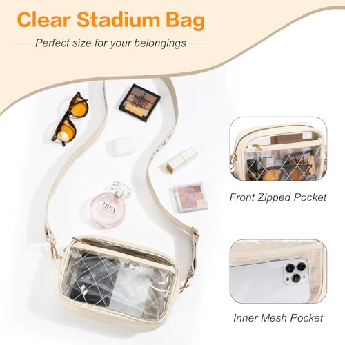 MoKo Clear Bag for Stadium Events - Multi Pockets Clear Sling Purse Crossbody Bag with Adjustable Shoulder Strap2