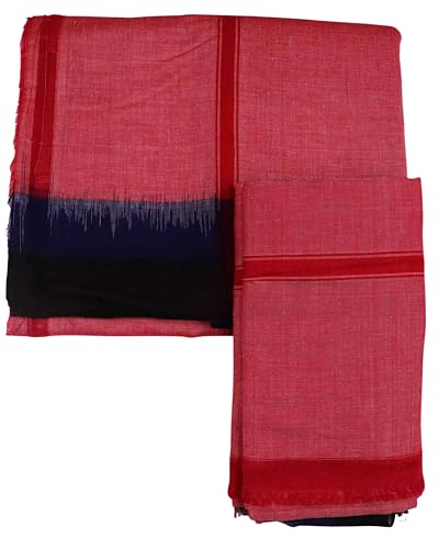 Image of Authentic Sambalpuri Handloom Cotton Unstitched Dhoti with Utari for Men | Traditional Odisha Weave Ikat Dhoti for Festive & Religious Wear