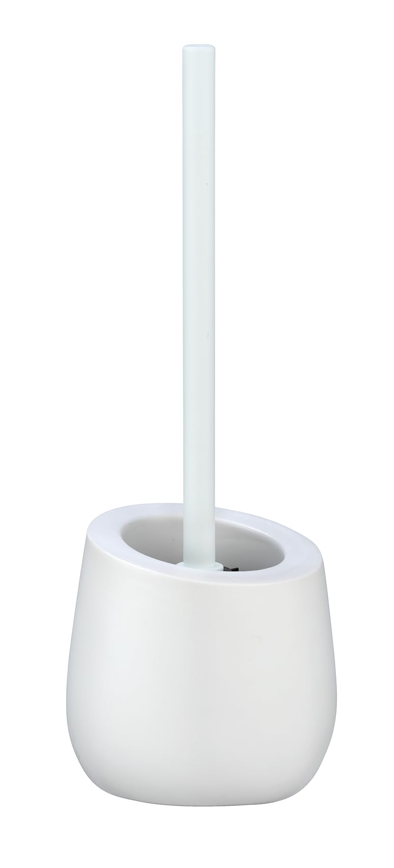 WENKO Badi Toilet Brush and Brush Set Made Ceramic with Matte Surface Including Toilet Brush Diameter 7.5 cm Silicone Brush Head in Black with Non-Stick Effect Diameter 13.5 x 38 cm