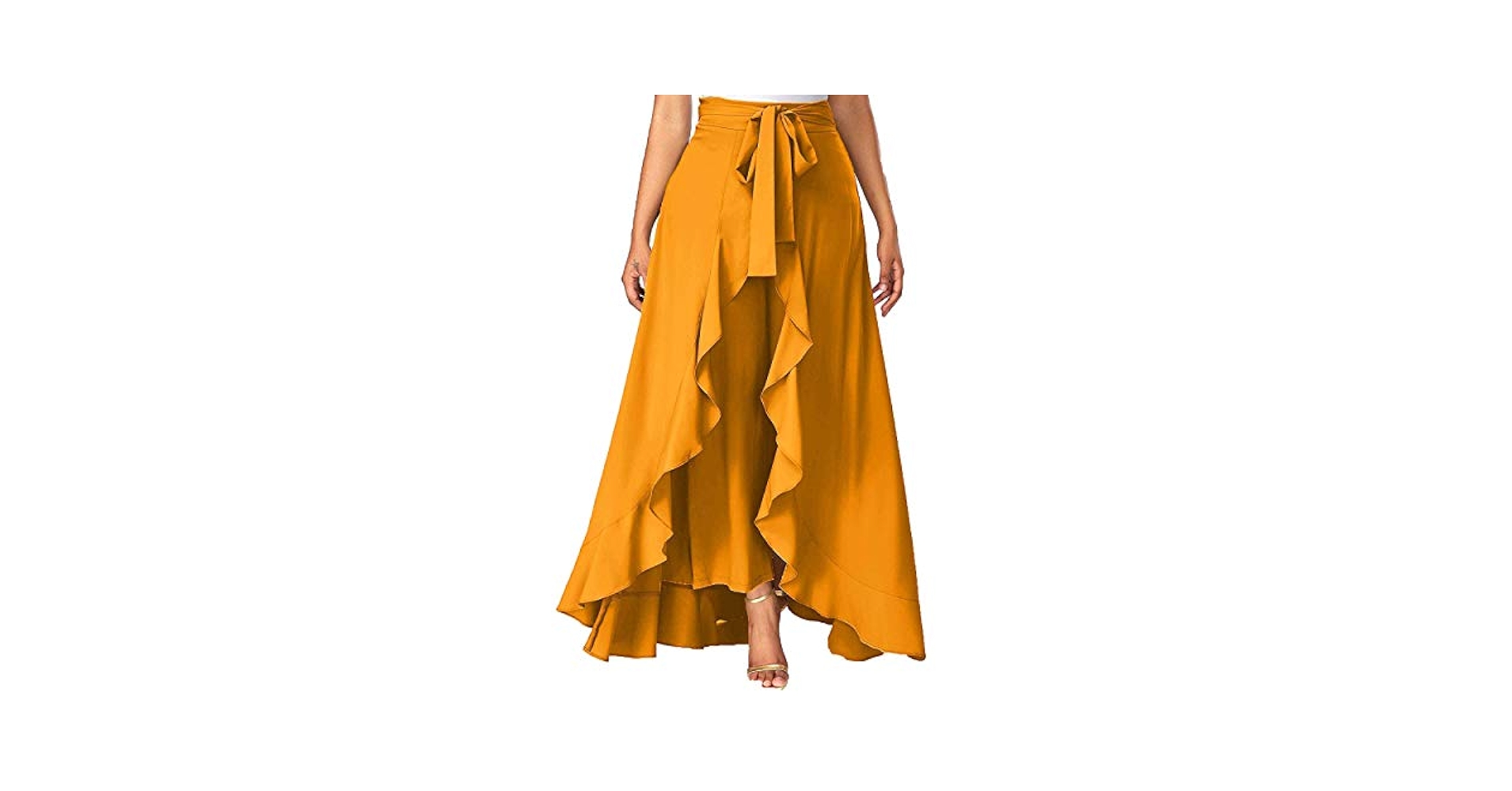 Amazon.com: Women Ruffle Pants Split High Waist Maxi Long
