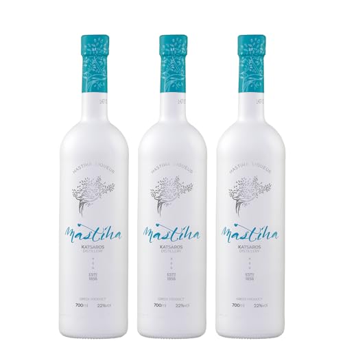 Masticha Likör 3x 0,7l 22% Vol. | Katsaros Distillery | Mastix | Mastiha | Mit dem Baumharz aus Chios | + 20ml Jassas...