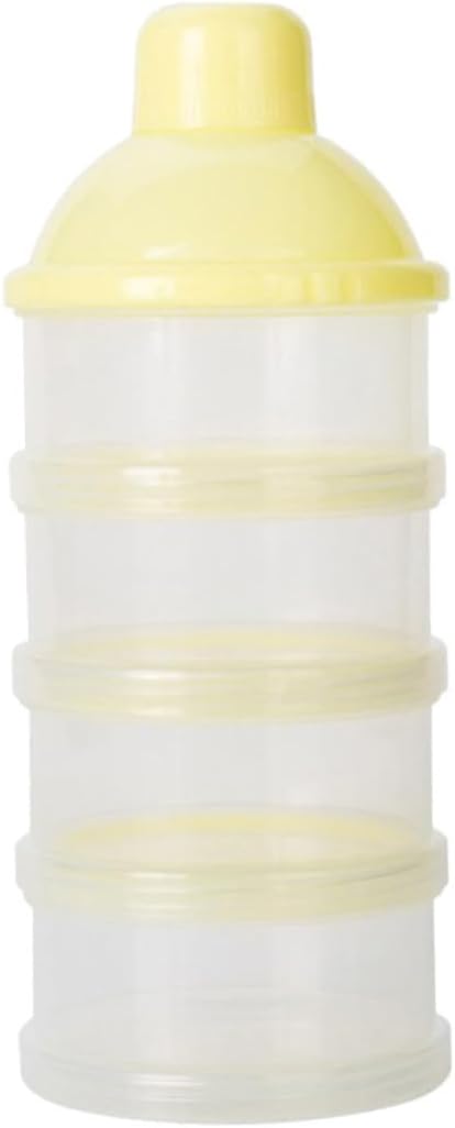 Portable Formula Dispenser Detachable Milk Powder Container with Stackable Compartments Food-grade PP Material Non-spill Snack Storage Box for Travel and Outdoor Feeding Yellow