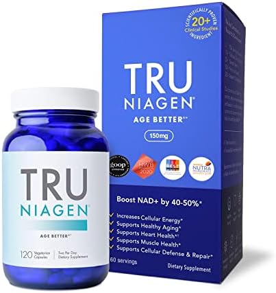 120ct/150mg Multi Award Winning Patented NAD+ Boosting Supplement - More Efficient Than NMN - Nicotinamide Riboside for Cellular Energy Metabolism & Repair. Vitality, Muscle Health, Healthy Aging