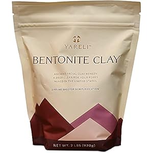 Bentonite Clay Powder Facial Mask & Detox Bath, Also Known as Indian Healing Clay for Deep Pore Cleansing, 2lb (32oz)