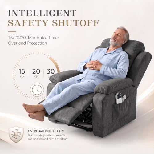 Image of Power Recliner Chair with Massage, Electric Recliner for Elderly