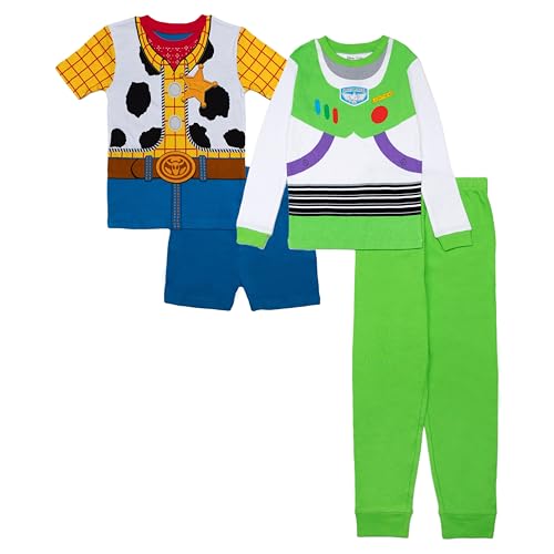 Disney boys 4-piece Snug-fit Cotton Pajama Set Soft & Cute for Kids BUZZ AND WOODY 4 6