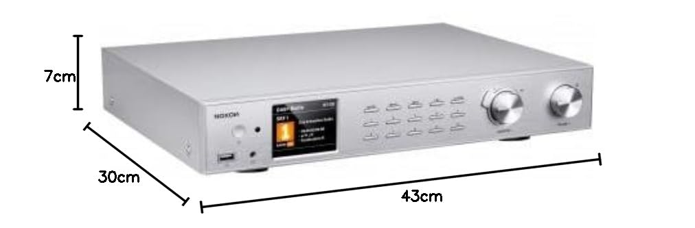 Noxon A 571 Silber, Internetradio, DAB+, UKW Tuner, Spotify, Bluetooth, USB, LAN + WLAN