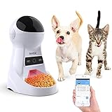 Iseebiz Comedero Automático Gatos/Perros Dispensador de Comida WiFi con App Control Recordatorio por Voz, 3litros