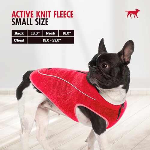 Image of Insulated Fleece Sweater for Dogs | Lightweight Warm Dog Vest | Zipper Port for Harness | Cold Weather Winter Jacket | Rain Snow Repellant Coat | Adjustable for Small Medium Large Girl Dogs (Red /S)