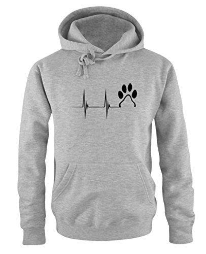 Comedy Shirts - Pulsschlag Pfote - Herren Hoodie - Grau/Schwarz Gr. S