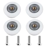 Oualhoo 19mm Shower Door Rollers Replacement Part, 304 Stainless Steel Shower Door Wheels Runners, Bathroom Sliding Track Wheels, 4PCS