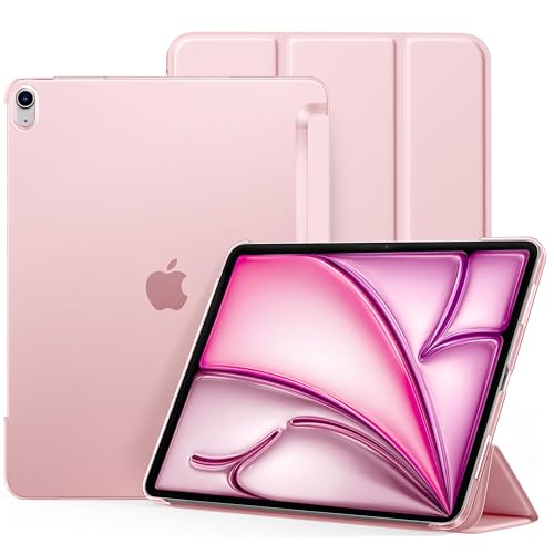 Mastten for iPad Air 13 Inch Case M4/M3/M2 (2026/2025/2024) Slim Stand Smart Cover with Translucent Hard Back for iPad Air 13 Case Support Touch ID Auto Wake/Sleep Pink
