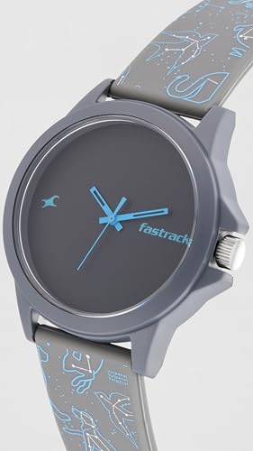 Image of Fastrack Space Rover Quartz Analog Black Dial Silicone Strap Unisex Watch-38024PP54 /NT38024PP54