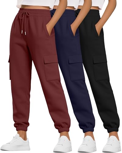 Lot de 3 pantalons cargo de jogging pour femme Neer taille haute style Y2K