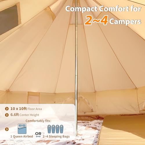 Cotton Canvas Bell Tent 10ft