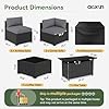 Aoxun 8 Piece Patio Furniture Set with 44” Fire Pit Table, Wicker Rattan Patio Sectional Sofa, Outdoor Furniture Set with Thickened Cushion, Grey #1