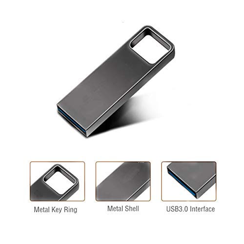 FeliSun Impermeable Memorias USB 3.0 Metal USB Stick USB Flash Drive-16GB/32GB/64GB/ 128GB-Velocidad de Lectura de hasta 100 MB/s (64GB, Gris) Cover