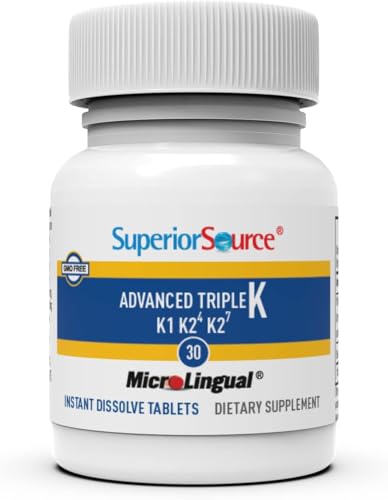 superior source advanced triple k - bone health amp strength support supplement - immunity support formula with vitamins k1 amp k2 - vitamin aids calcium absorption - 30 instant dissolve tablets