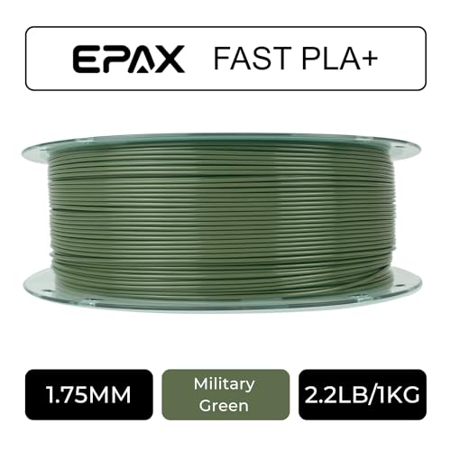 Image of EPAX High Speed PLA+ 3D Printer Filament, Fast PLA 3D Printing Filament, 1.75mm, Dimensional Accuracy + /- 0.03 mm, 1KG Spool (Military Green)