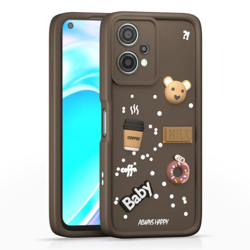 Image of Bintage Cute Fun Taddy Cartoon 3D Ball Bear Milk Donut Coffee Cup Silicon Case Full Body & Camera Protection Back Cover Compatible for OnePlus Nord CE 2 Lite 5G - Brown