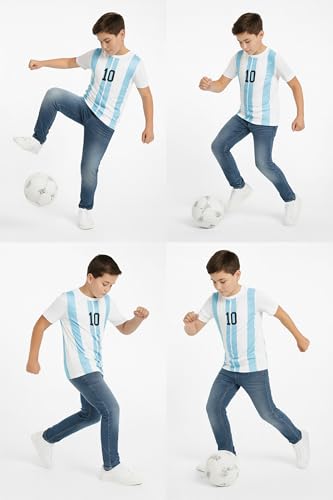 Image of Messi 10 Home Football Jersey T-Shirt((Kid's,Boy's & Men)