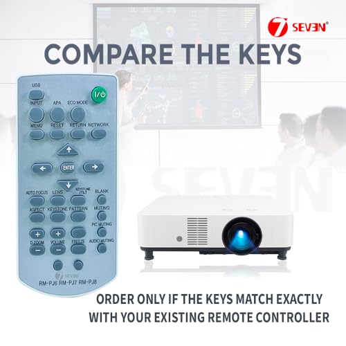 Image of 7SEVEN Compatible for Sony Projector Remote Original Model RM-PJ6 RM-PJ7 RM-PJ8 Controller Suitable for VPL-EX7 ES1 ES2 ES4 CX70 CX71 CX80 EX345 EX430 EX435 EX450 EX455 EX570 Projectors Models