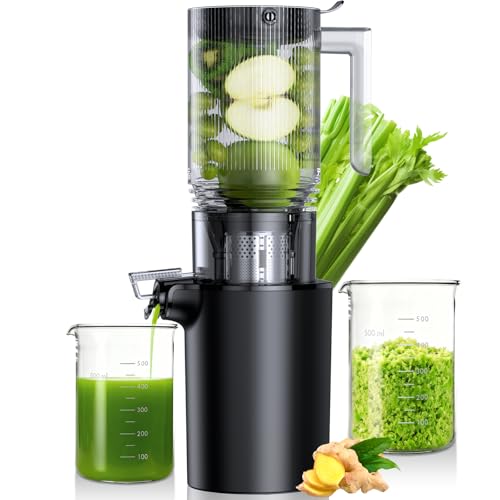 Image of Cold Press Juicer,5.4 inch Wide Feed Chute Juicer Machines,High Juice Yield,Slow Masticating Juicer for Whole Vegetables & Fruits Fruits,Black