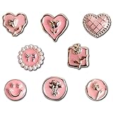 24Pcs Pink Retro Chic Inspired Refrigerator Magnets in 8 Different Shapes, Suitable for Office, Kitchen, Storage Cabinet Photos and annotations on refrigerators, Storage cabinets, and whiteboards