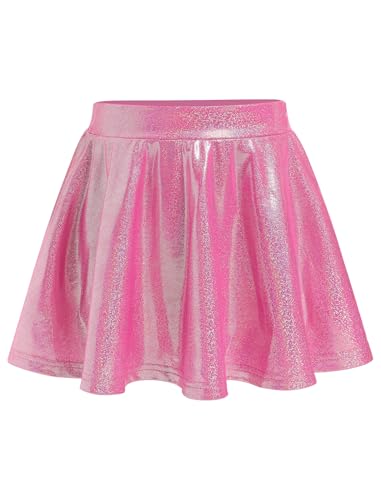 Image of Girls Metallic Sparkly Crop Top and Ruffle Mini Skirt Rave Party Jazz Dance Circus Performance Outfit