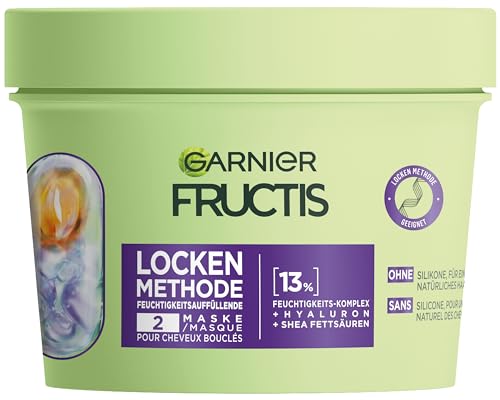 Garnier Vochtopvullend haarmasker voor alle soorten krullen, gerevitaliseerd, met hyaluron en shea-vetzuren, veganistisch, zonder siliconen, fructis krulmethode, 1 x 370 ml