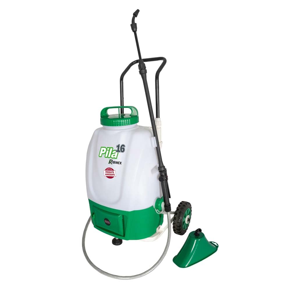 RIBIMEX Pulvérisateur électrique à Batterie 16 litres sur Roues - PRBAT20/VIT16 - pour arrosage, désherbage