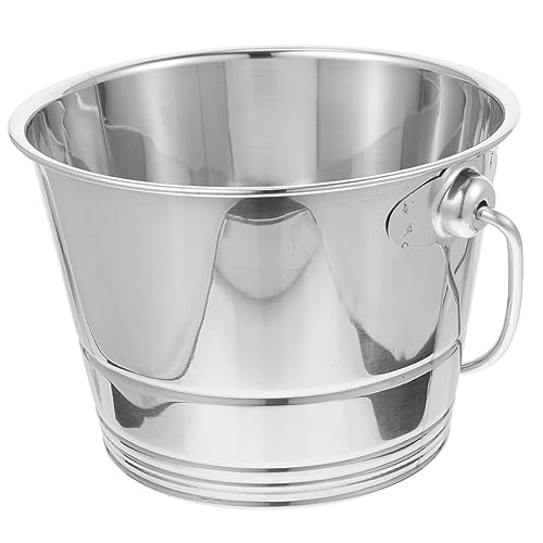 Alipis Cubeta de Hielo Inoxidable Resistente al Desgaste con Asa Contenedor Portátil para Bebidas Frías para Bar Camping y Fiestas