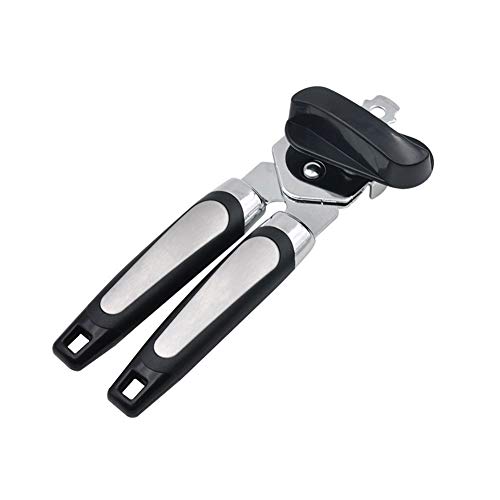DSWHM Professional Heavy Duty Can Opener Manual,3-IN-1 Stainless Steel Hand Held Can Opener with Smooth Edge Large Knob for Beer/Tin/Bottle,Ergonomic Anti Slip Grip Handle for Senior with Arthritis