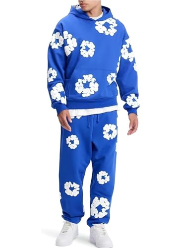 Chándal for Hombres y Mujeres, Conjunto de Traje Deportivo for Correr de 2 Piezas Chándal de Calle Y2K Hip Hop, Sudadera con Capucha y Pantalones Unisex, Traje Deportivo y cómodo A09