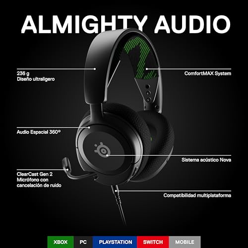 SteelSeries Arctis Nova 1X Gaming Headset - Signature Arctis Sound - ClearCast Gen 2 Mic - Xbox Series X|S, PC, Playstation, Switch, and Mobile - Image 3