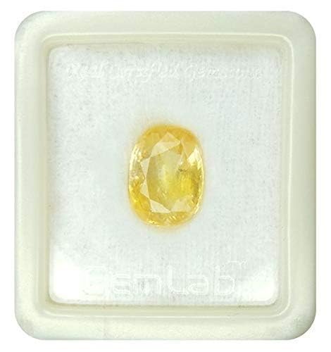 Saphir jaune de Ceylan non traite de qualite superieure, gemme naturelle 8,15 cts