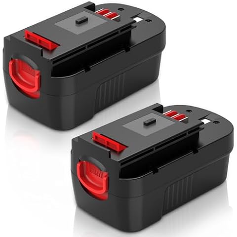 2-Pack [Upgraded to 3600mAh] HPB18 Replacement for Black and Decker 18V Battery Compatible with Black and Decker 18 Volt Battery Ni-Mh 244760-00 A1718 FS18FL FSB18 Firestorm Cordless Tools (Black) Cover