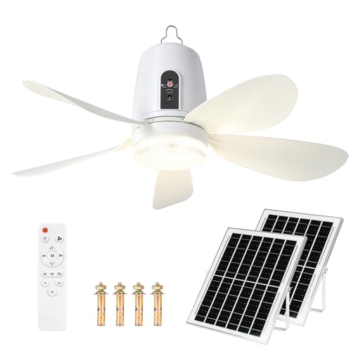 Ventilador de techo solar sin cables para refrescar terrazas y campings 2