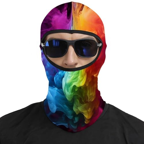 Balaclava para Hombres Mujeres con Estampado de Humo Arcoíris, Máscara Facial Térmica para Clima Frío, Accesorio para Motocicleta, Esquí, Invierno miniatura 3