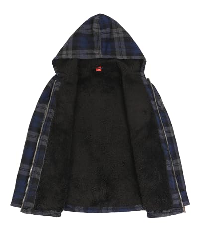 Image of ZENTHACE Boys Sherpa Fleece Lined Flannel Jacket