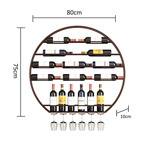 Casier à vin suspendu en métal cuivre de 80 cm avec support gobelet