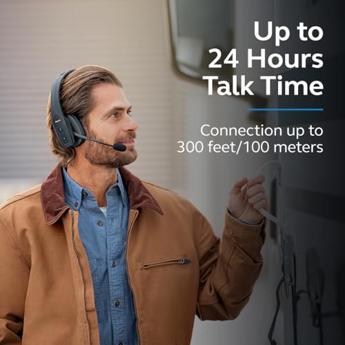 Image of BlueParrott B450-XT Noise Cancelling Bluetooth Headset - Updated Design with Long Wireless Range, Up to 24 Hours of Talk Time & IP54-Rated Wireless Headset (Renewed)