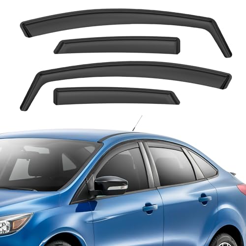 ACLONG Black Wind Deflectors, Rain Guards Window Visor Compatible with FOCUS MK3 5 Doors Hatchback 2011-2018, in-Channel Side Shatterproof Sun Visor, Window Deflectors, 4-Piece of Set