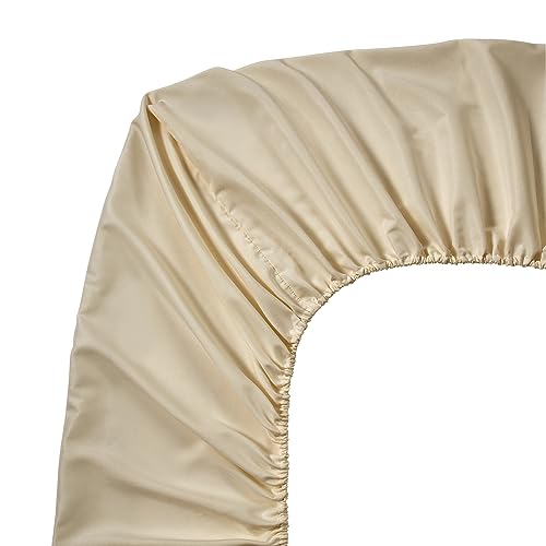 FreshCulture Full Fitted Sheets, Bulk Pack of 6, Deep Pocket, Soft Microfiber Bottom Sheets for Home, Salons, Hotels, Full Size Fitted Sheets Only (Beige)