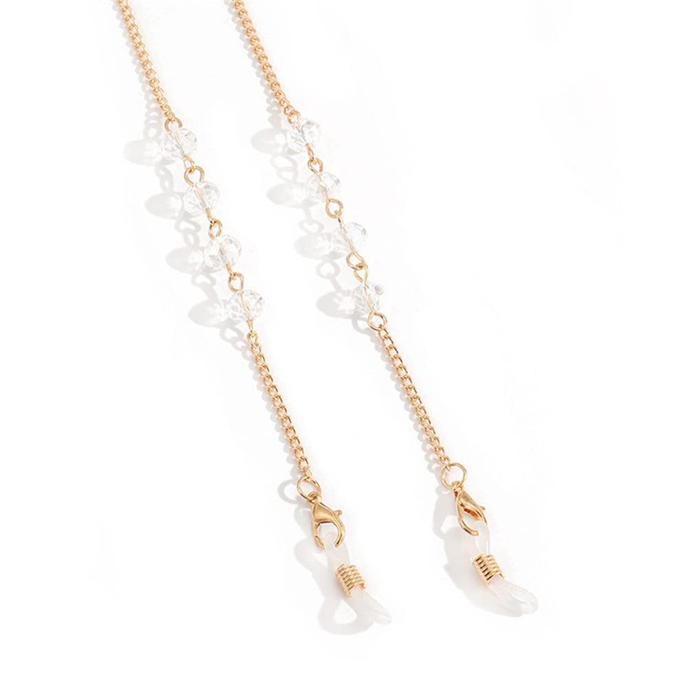 70 cm Kristallperlen Gliederkette Brillenhänger Neckalce Lesebrille Sonnenbrillenriemen Schnurhalter (Color : A, Size : 70cm) (A 70)