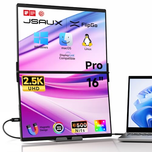 JSAUX FlipGo Dual 本体　モバイルモニター Amazon.co.jp: JSAUX ポータデュアルモニターFlipGo Lite 15.6