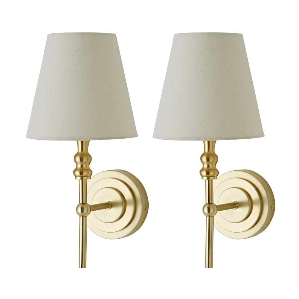 ValueLights - Wall Light - Linen Shade - Gold